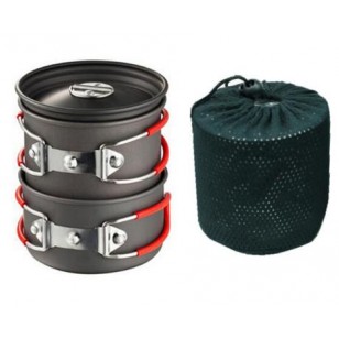 Non-stick Anodized Aluminum Camping Cookware Set